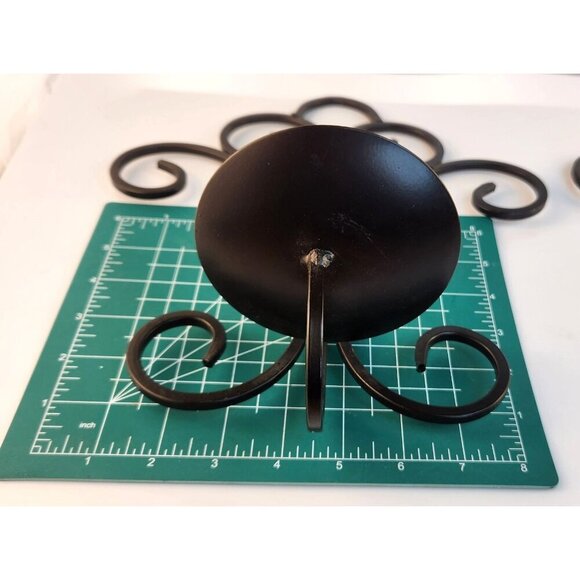 Iron Black Wall Sconce Candle Holders Set Of 2 Decorative Scroll Design 12" Tall - Picture 5 of 8